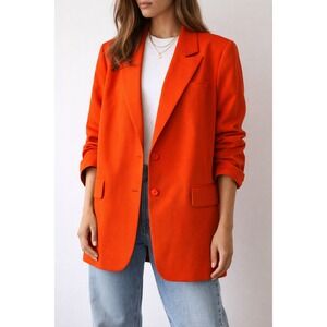 Good American Orange Oversized Blazer S/M Relaxed Fit Tailored Jacket